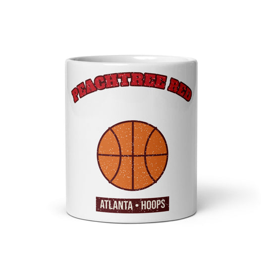 Peachtree Red Hoops Mug in white, front