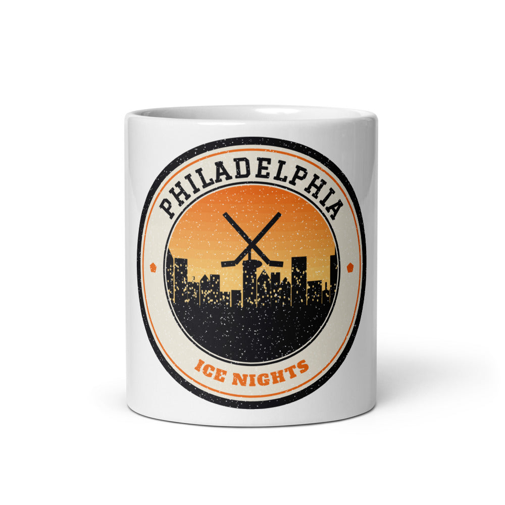 Philadelphia Ice Nights Mug in white, front