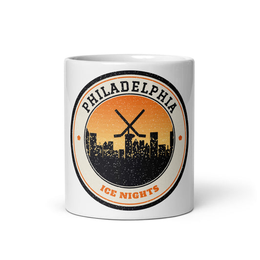 Philadelphia Ice Nights Mug in white, front
