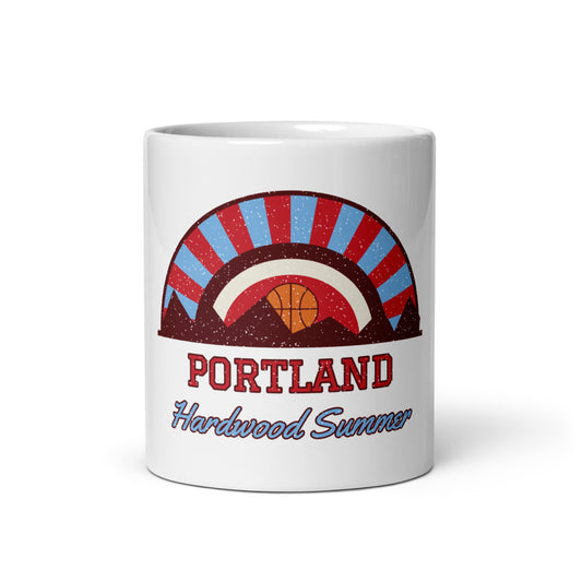 Portland Hardwood Summer Mug in white, front