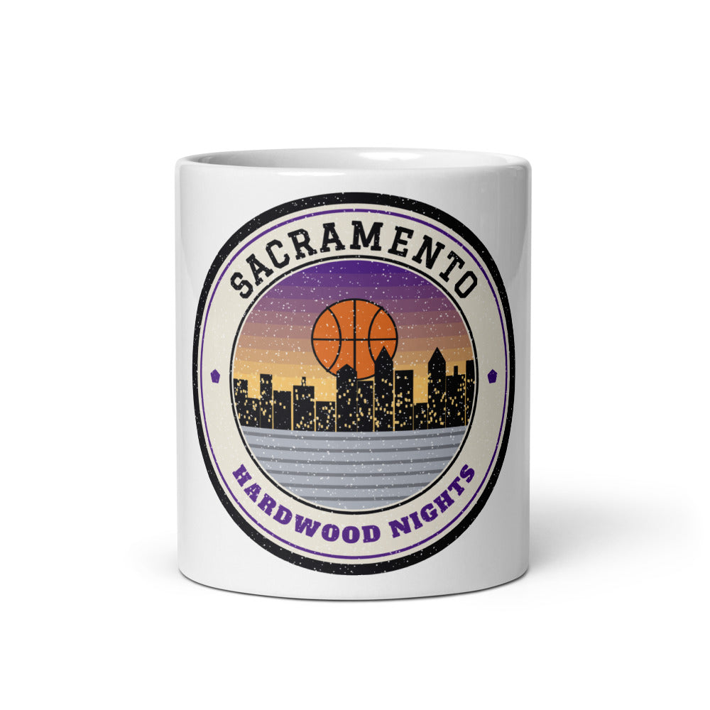 Sacramento Hardwood Nights Mug in white, front