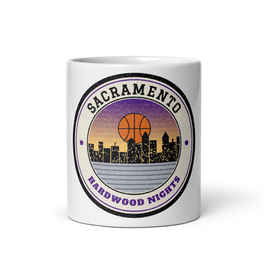 Sacramento Hardwood Nights Mug in white, front