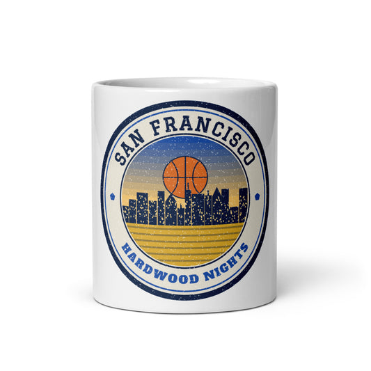San Francisco Hardwood Nights Mug in white, front