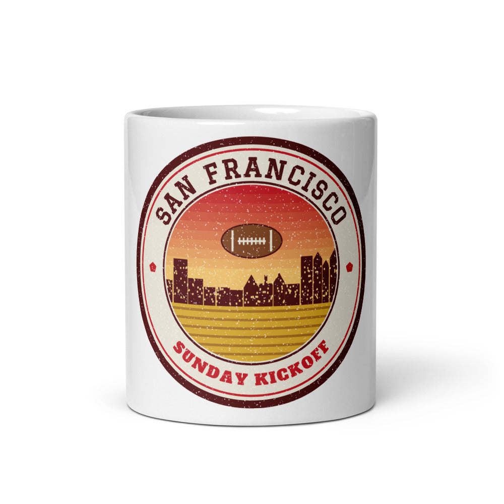 San Francisco Sunday Kickoff Mug in white, front