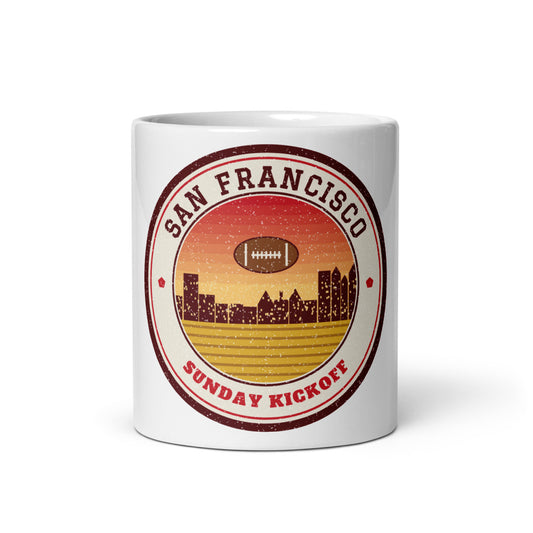 San Francisco Sunday Kickoff Mug in white, front