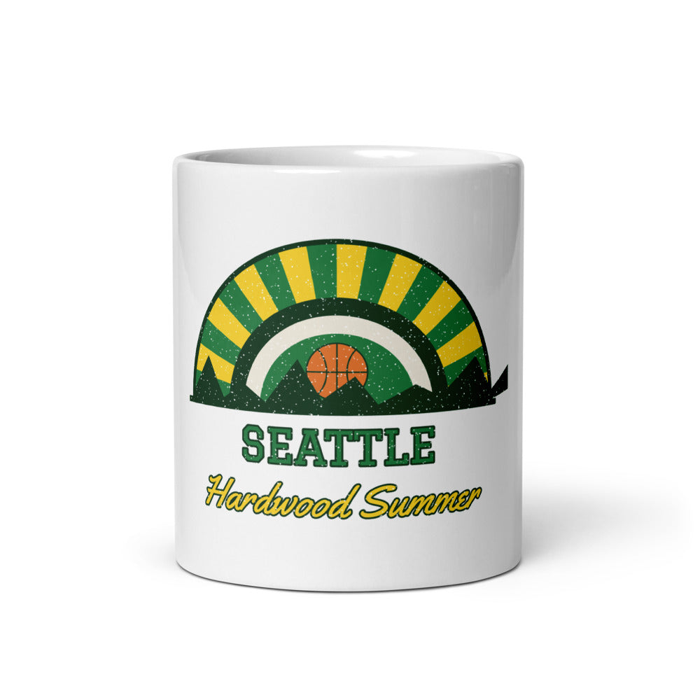Seattle Hardwood Summer Mug in white, front