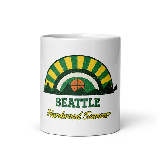 Seattle Hardwood Summer Mug in white, front