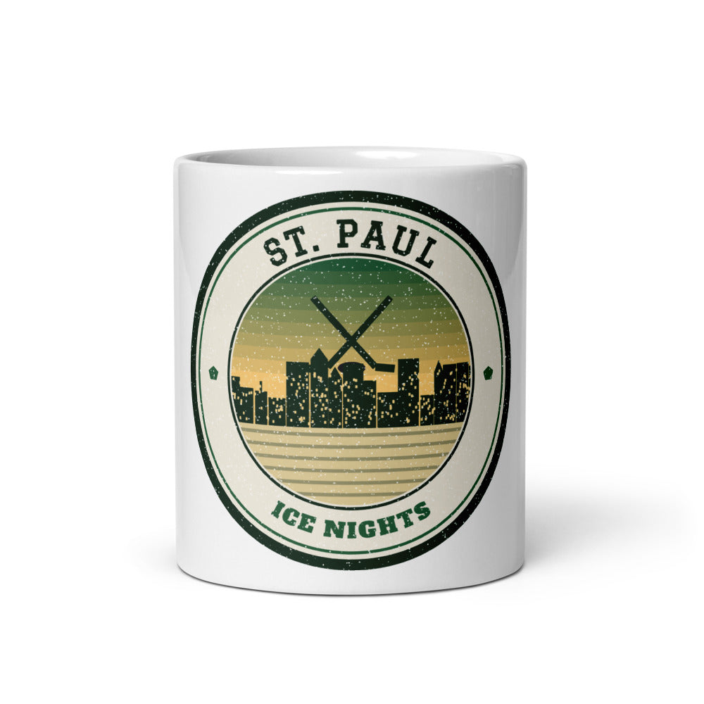 St. Paul Ice Nights Mug in white, front