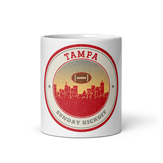 Tampa Sunday Kickoff Mug in white, front