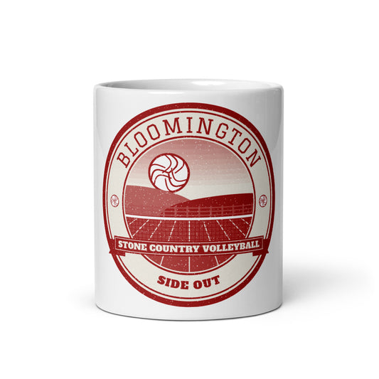 Bloomington Stone Country Volleyball Mug in white, front