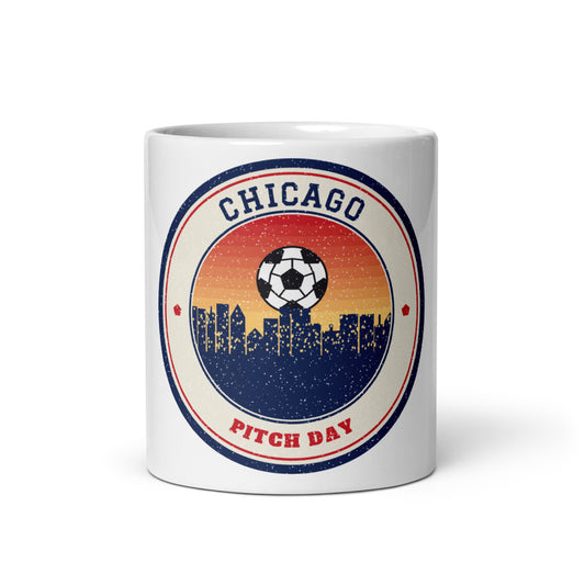 Chicago Pitch Day Mug in white, front