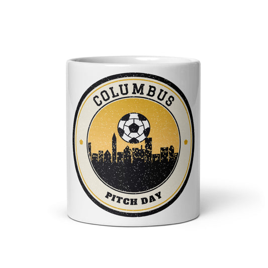 Columbus Pitch Day Mug in white, front