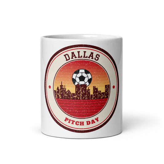 Dallas Pitch Day Mug in white, front