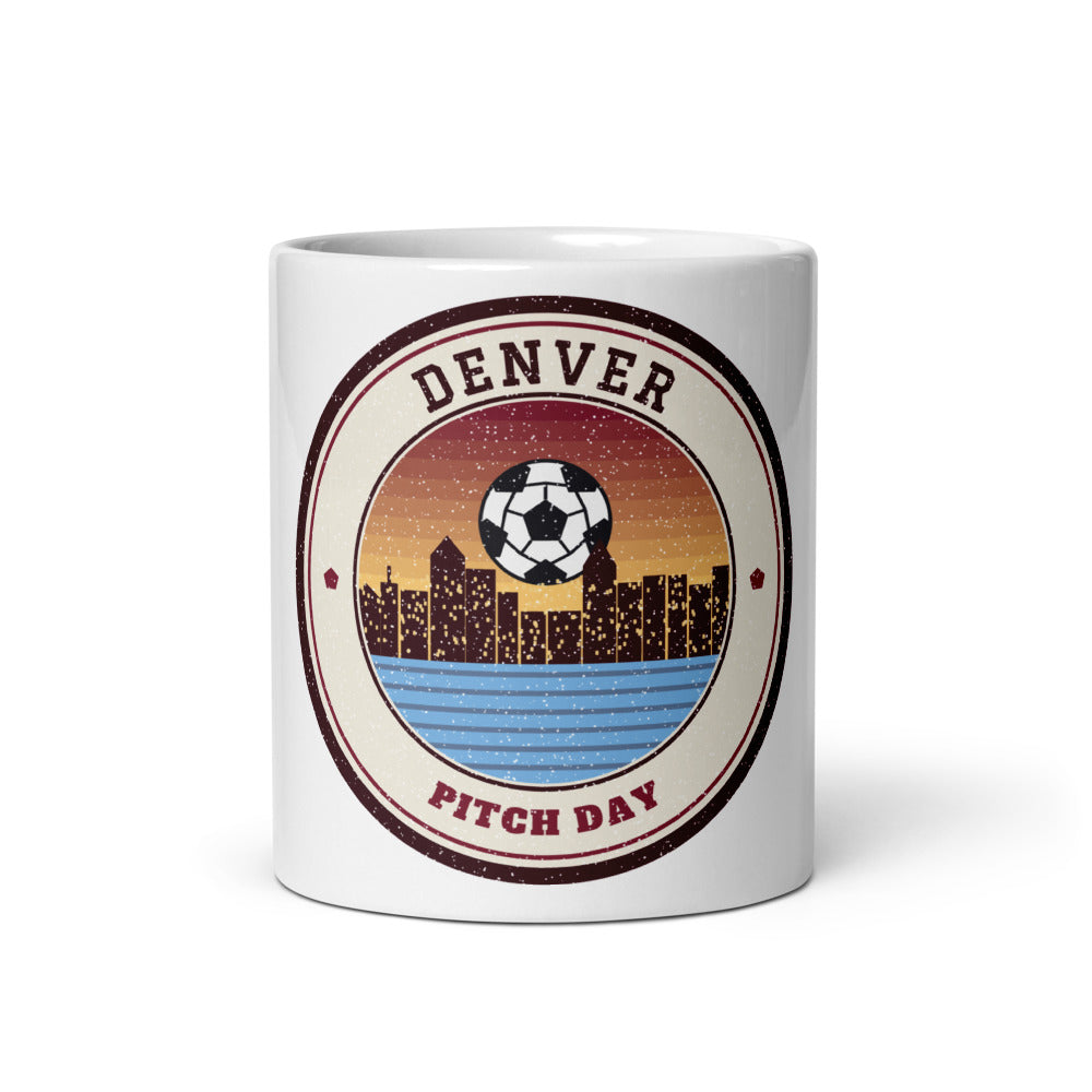 Denver Pitch Day Mug in white, front