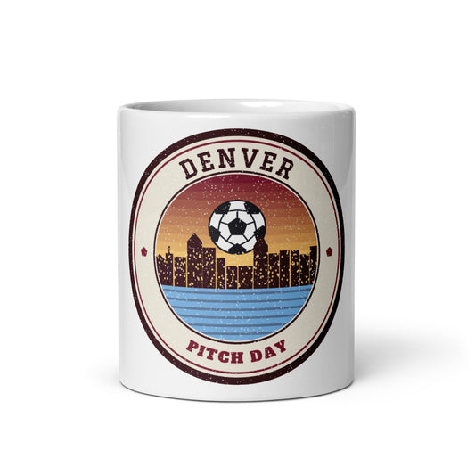 Denver Pitch Day Mug in white, front