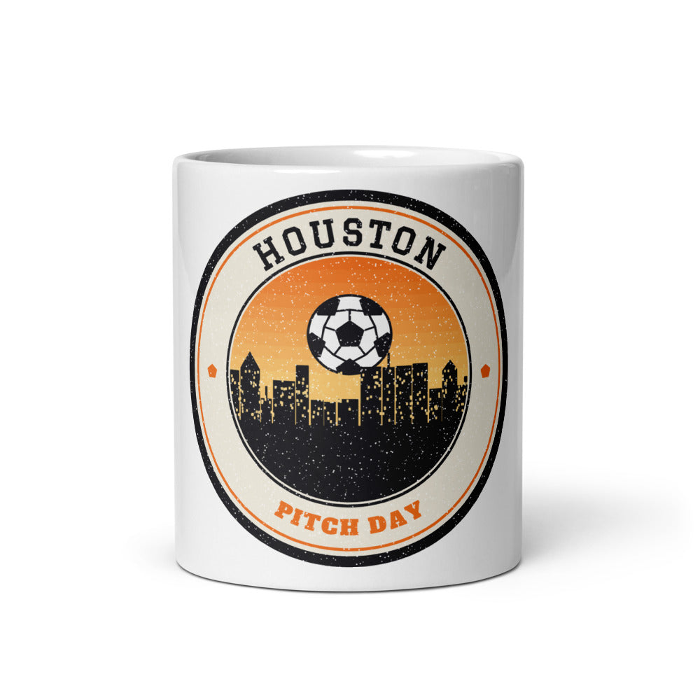 Houston Pitch Day Mug in white, front
