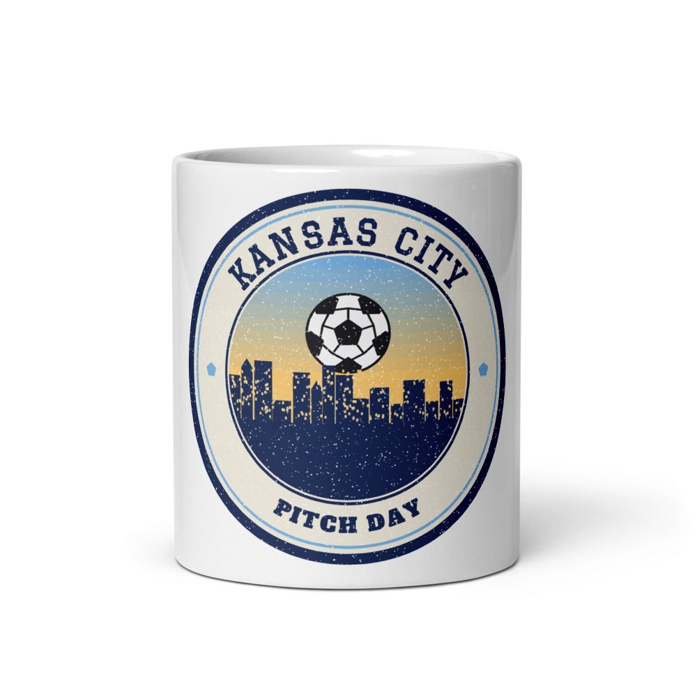 Kansas City Pitch Day Mug in white, front