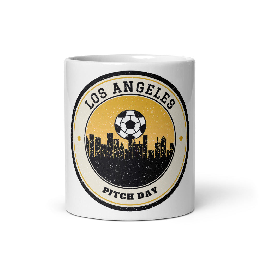 Los Angeles Downtown Pitch Day Mug in white, front