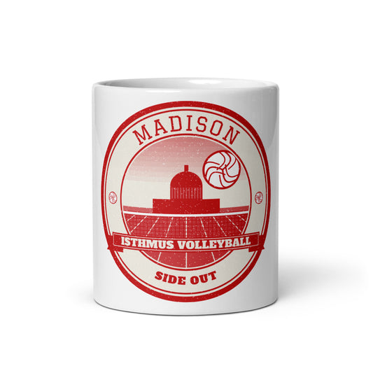 Madison Isthmus Volleyball Mug in white, front