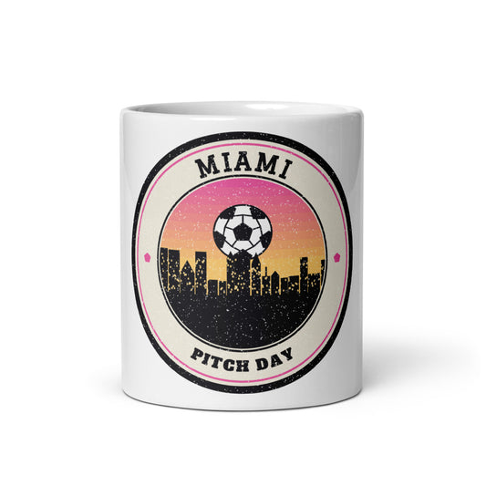 Miami Pitch Day Mug in white, front