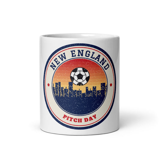 New England Pitch Day Mug in white, front