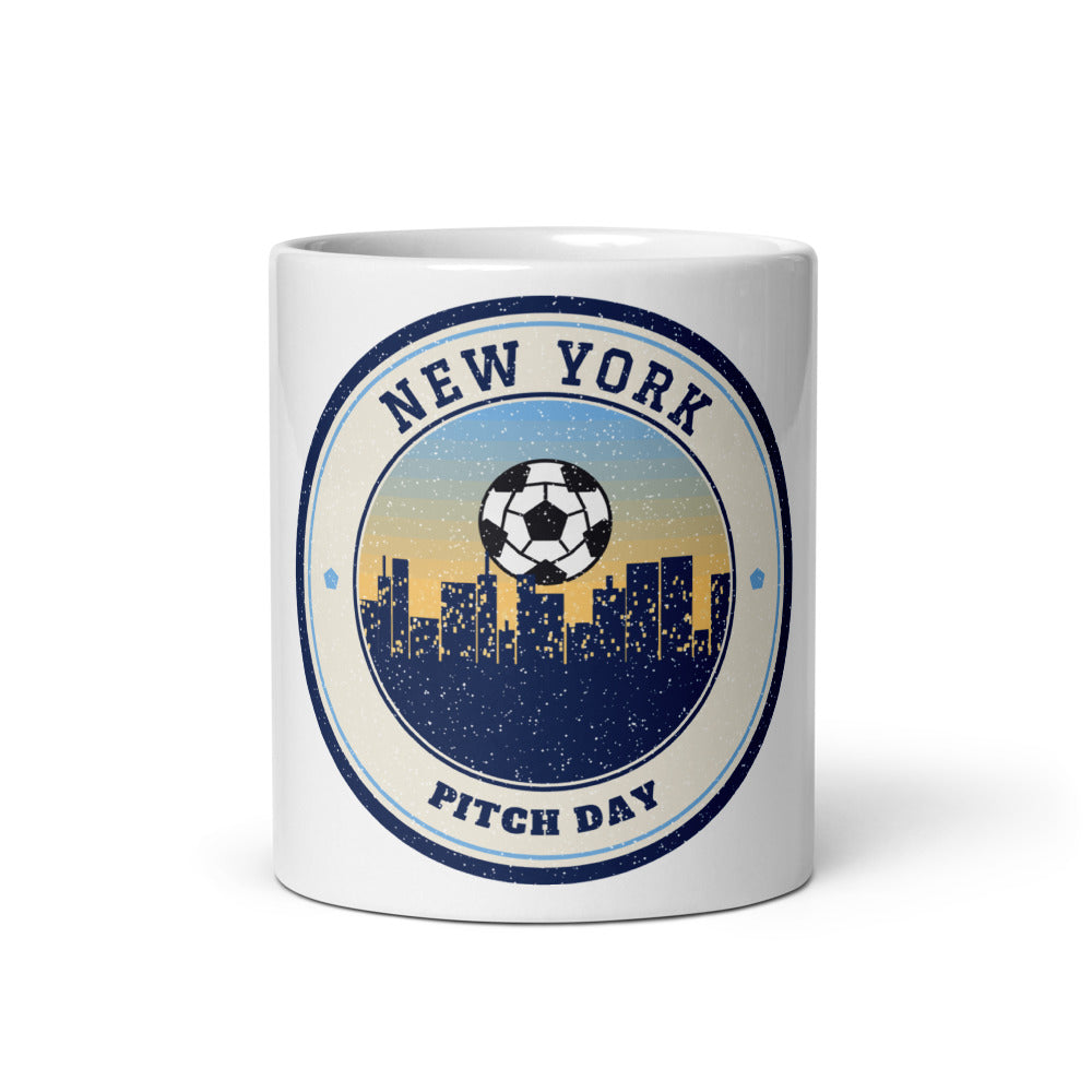 New York Pitch Day Mug in white, front
