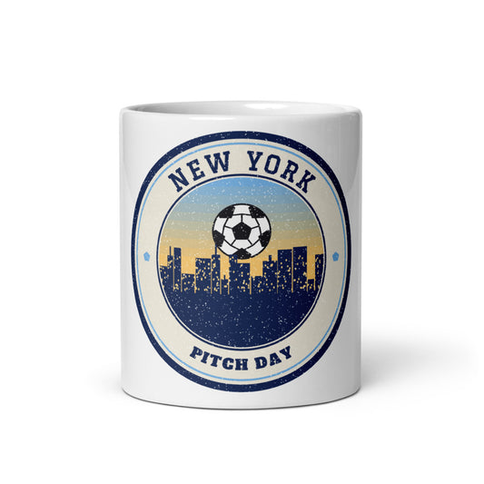 New York Pitch Day Mug in white, front