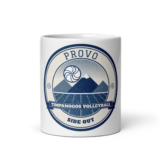 Provo Timpanogos Volleyball Mug in white, front