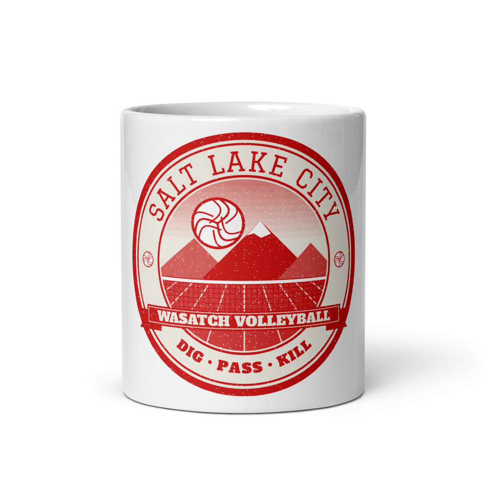 Salt Lake City Wasatch Volleyball Mug in white, front