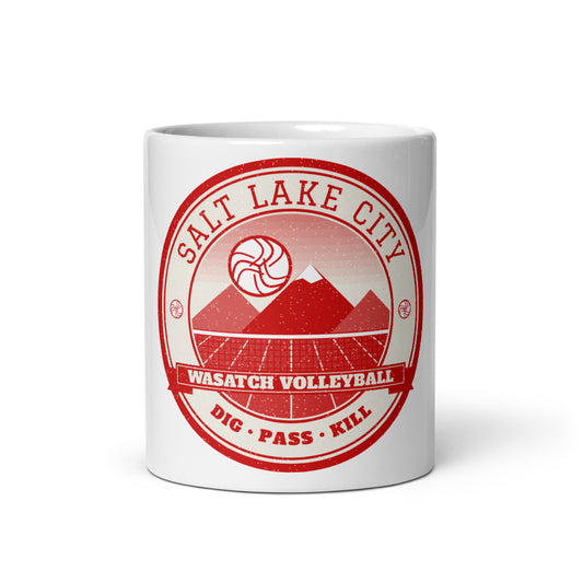 Salt Lake City Wasatch Volleyball Mug in white, front