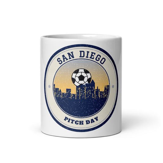 San Diego Pitch Day Mug in white, front