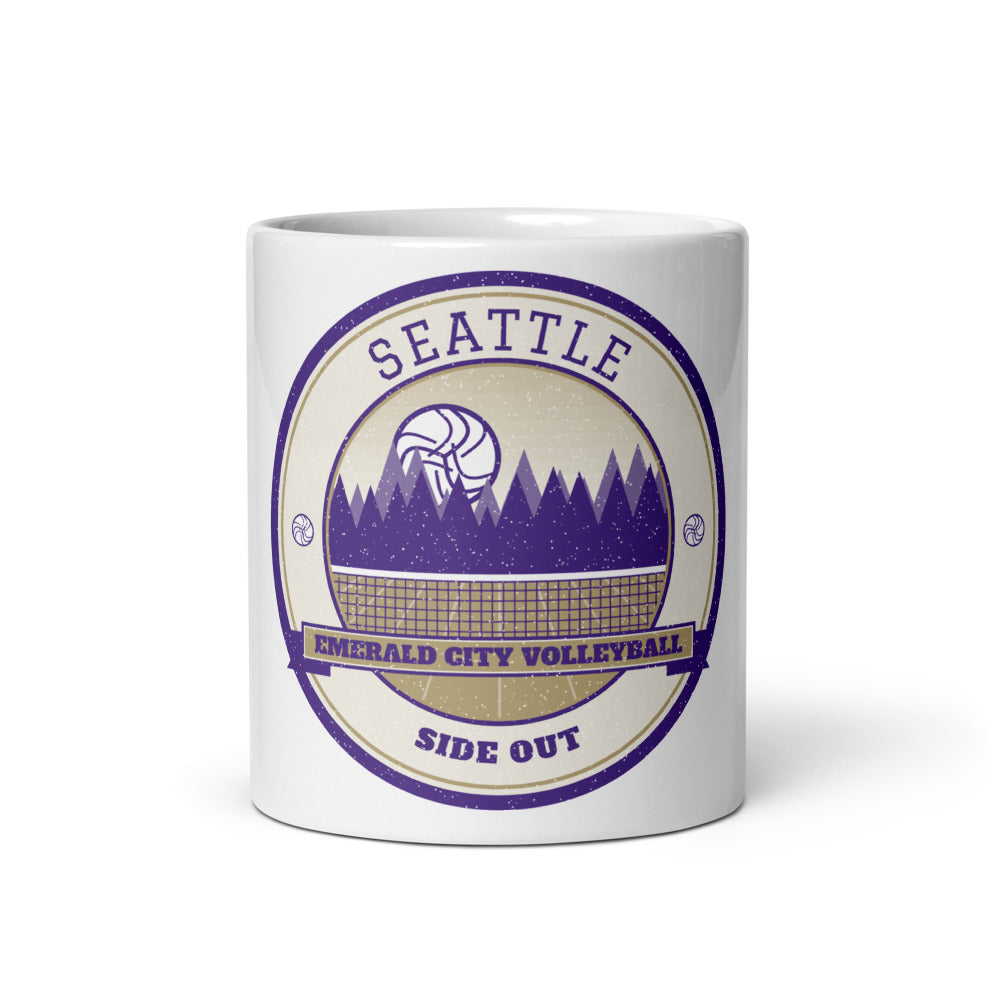 Seattle Emerald City Volleyball Mug in white, front