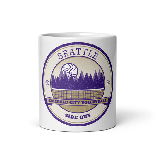 Seattle Emerald City Volleyball Mug in white, front