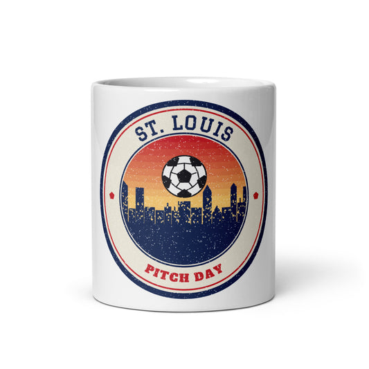 St. Louis Pitch Day Mug in white, front