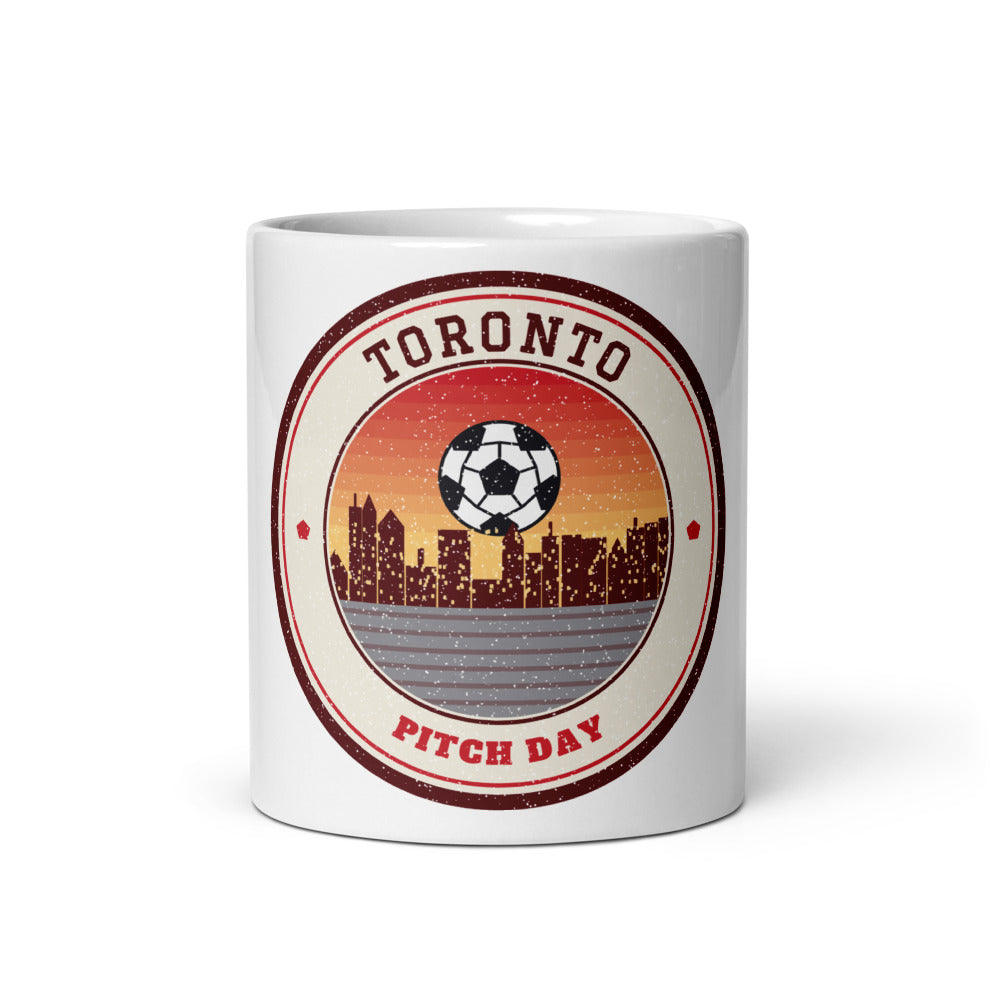 Toronto Pitch Day Mug in white, front