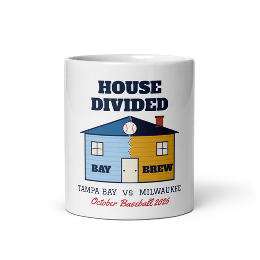House Divided Tampa Bay vs Milwaukee Mug, white ceramic, front view