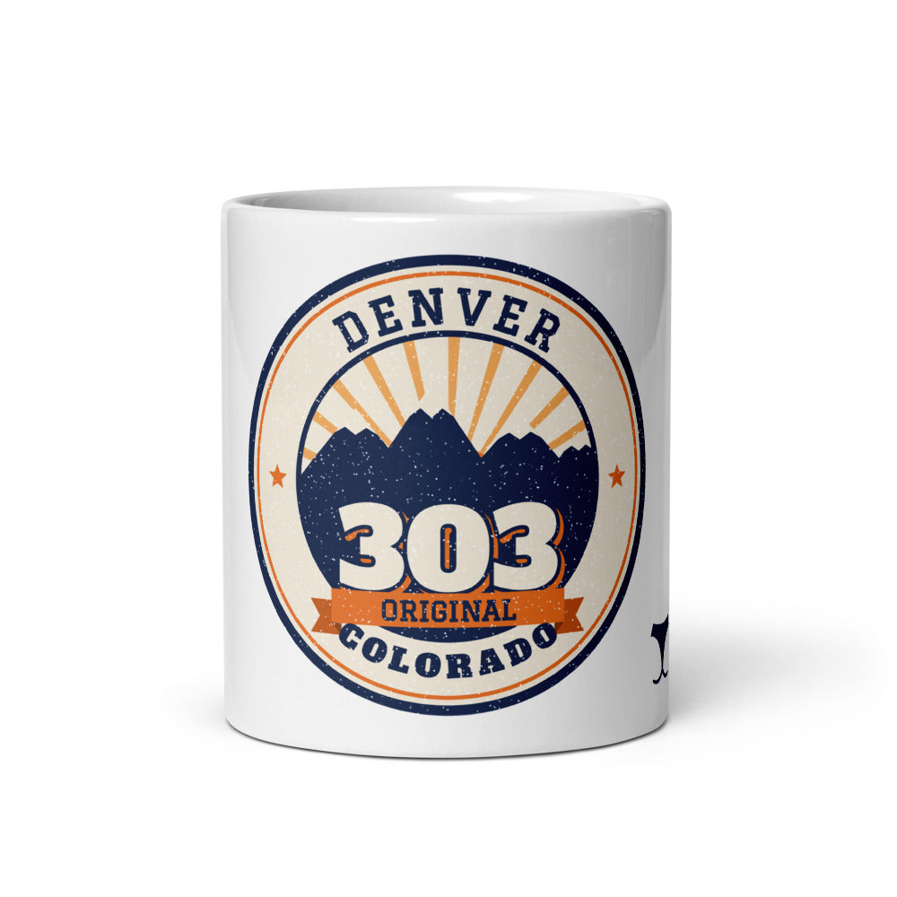 303 Original Denver Mug, white ceramic, front view