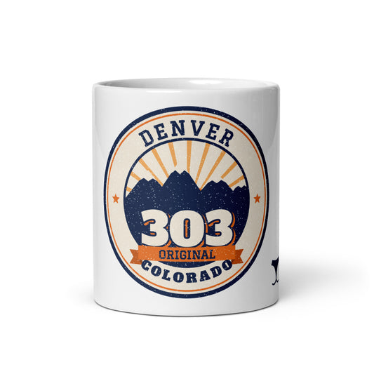 303 Original Denver Mug, white ceramic, front view