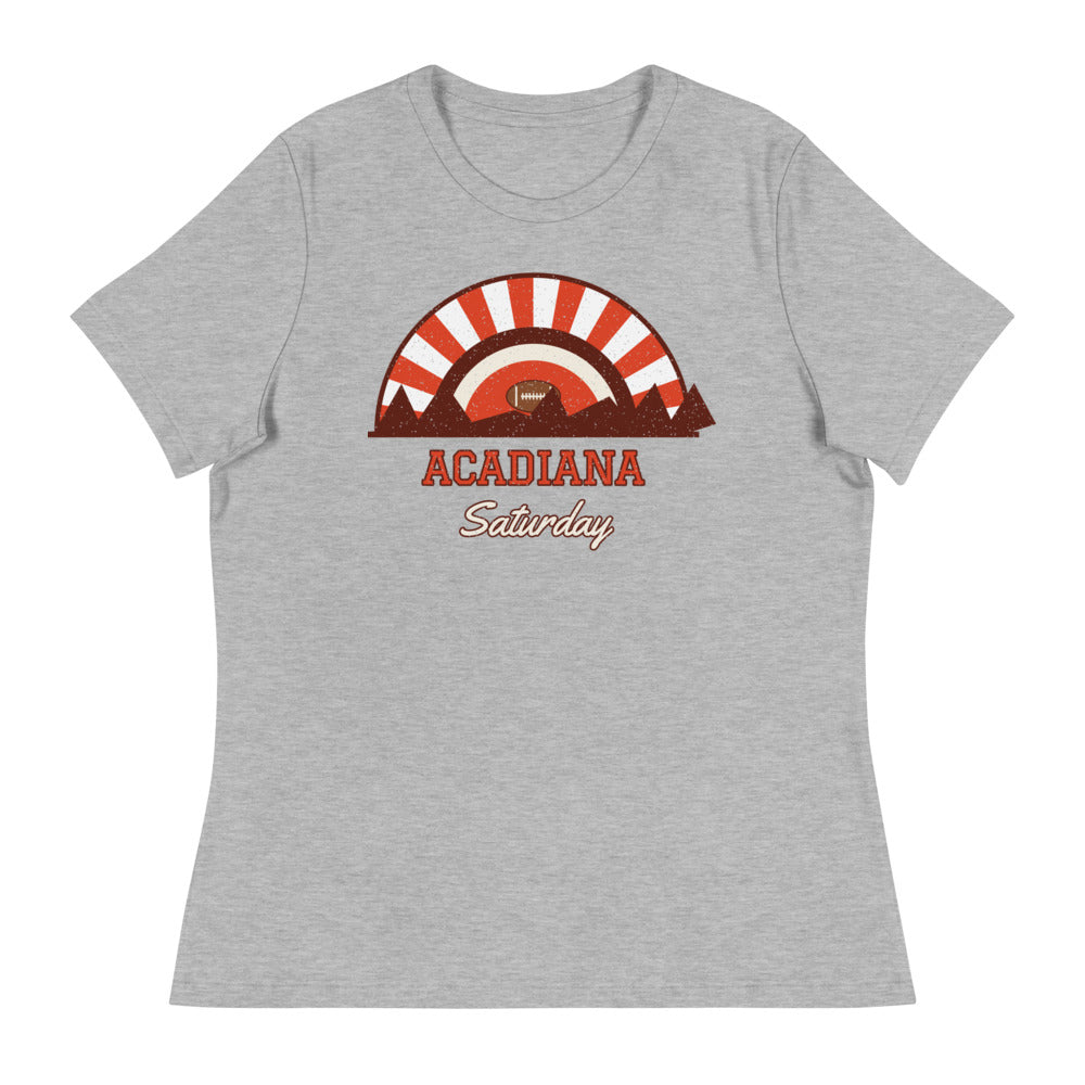 Women's Acadiana Saturday Tee in athletic heather, front