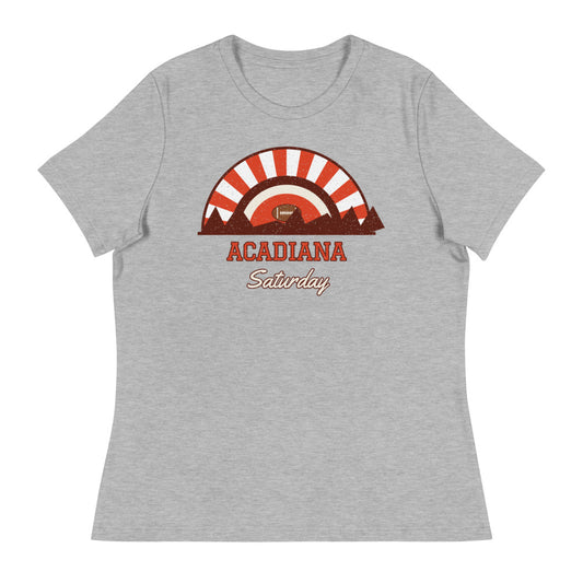 Women's Acadiana Saturday Tee in athletic heather, front