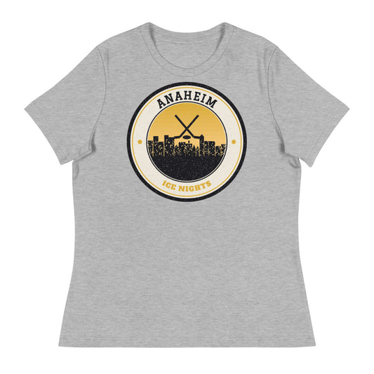 Women's Anaheim Ice Nights Tee in athletic heather, front