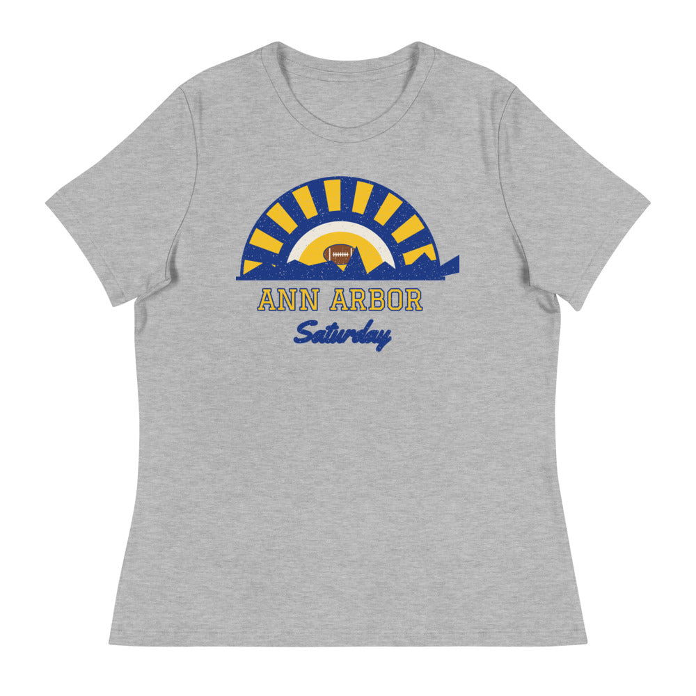 Women's Ann Arbor Saturday Tee in athletic heather, front