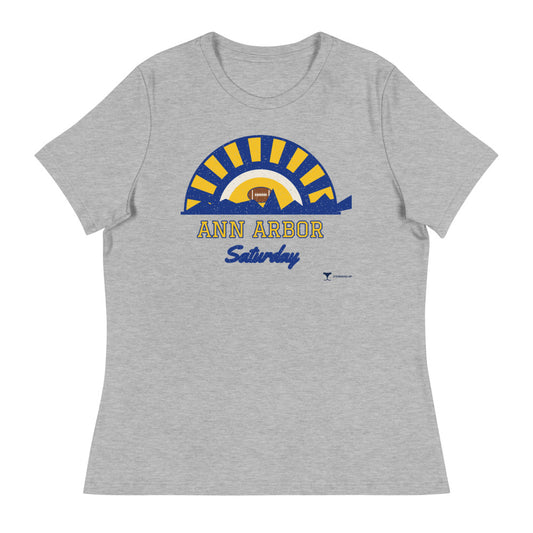 Women's Ann Arbor Saturday Tee in athletic heather, front