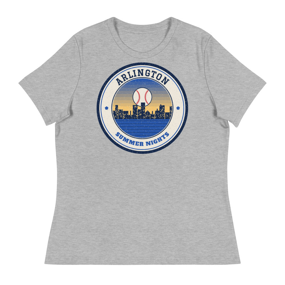 Women's Arlington Summer Nights Ballpark Tee in athletic heather, front