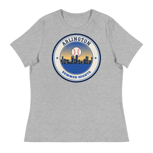 Women's Arlington Summer Nights Ballpark Tee in athletic heather, front