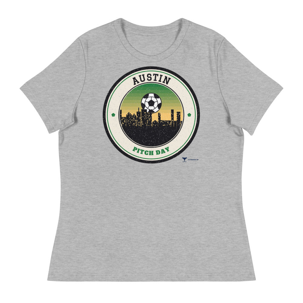 Women's Austin Pitch Day Tee in athletic heather, front