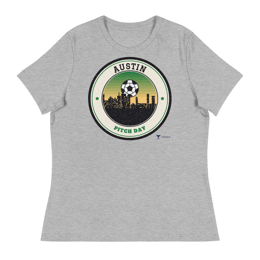 Women's Austin Pitch Day Tee in athletic heather, front