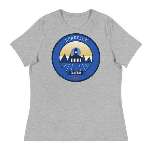 Women's Bay Fog Blue & Gold Game Day Tee in athletic heather, front