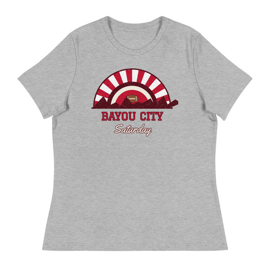 Women's Bayou City Saturday Tee in athletic heather, front