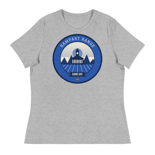 Women's Blue & Silver Contrail Game Day Tee in athletic heather, front